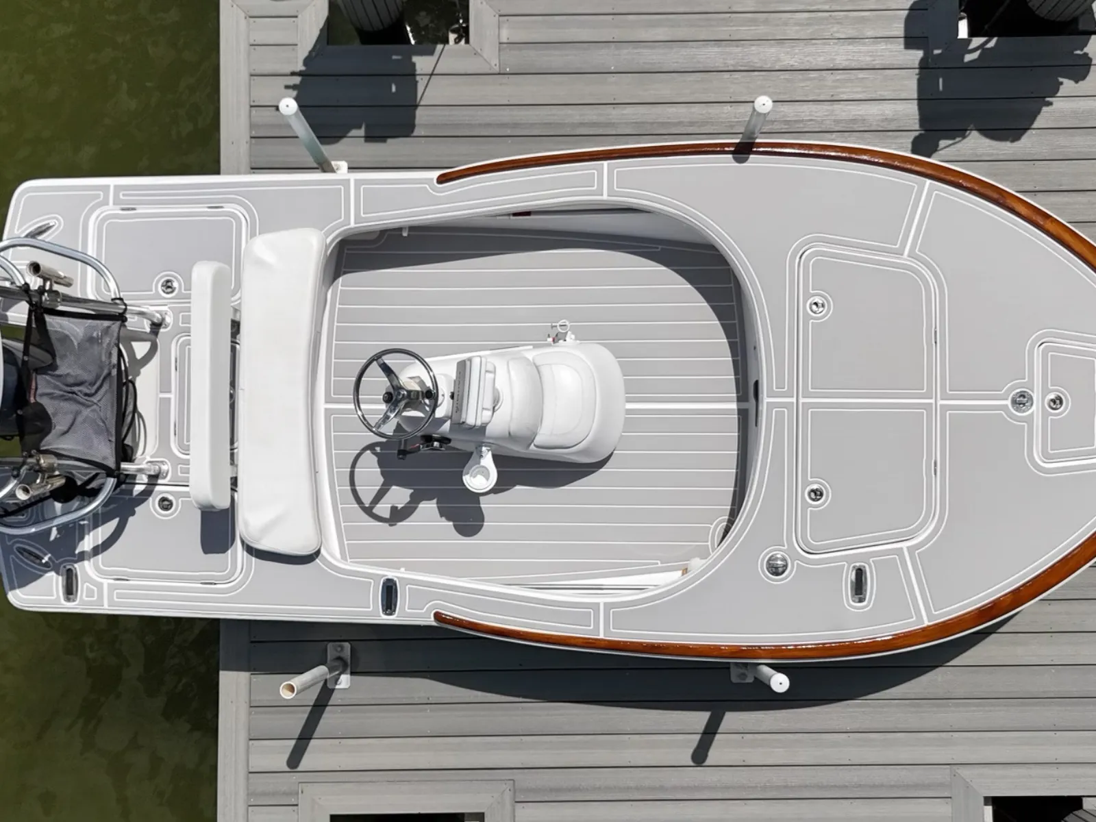 Overhead view of full foam deck install