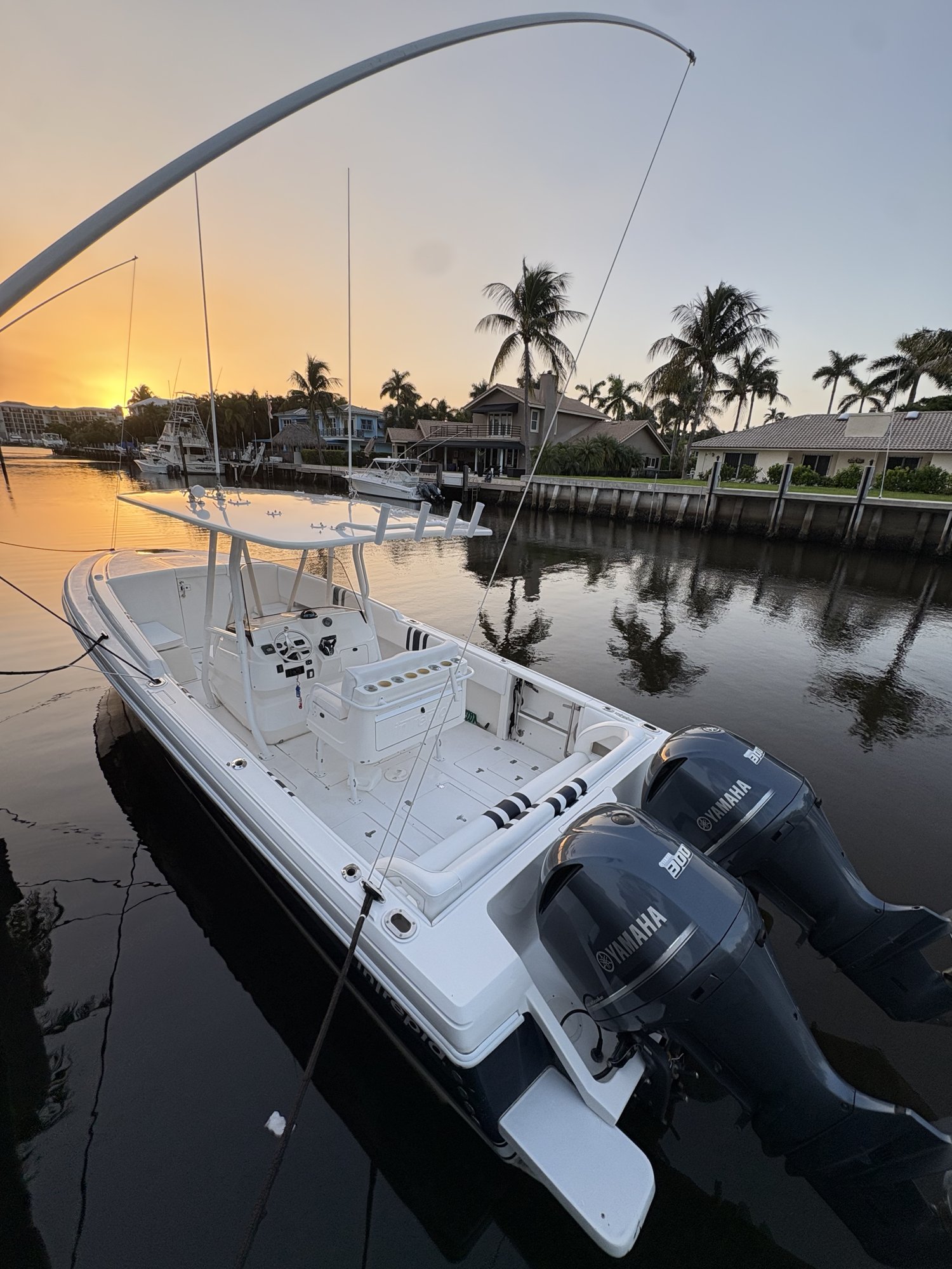 Center console at sunset