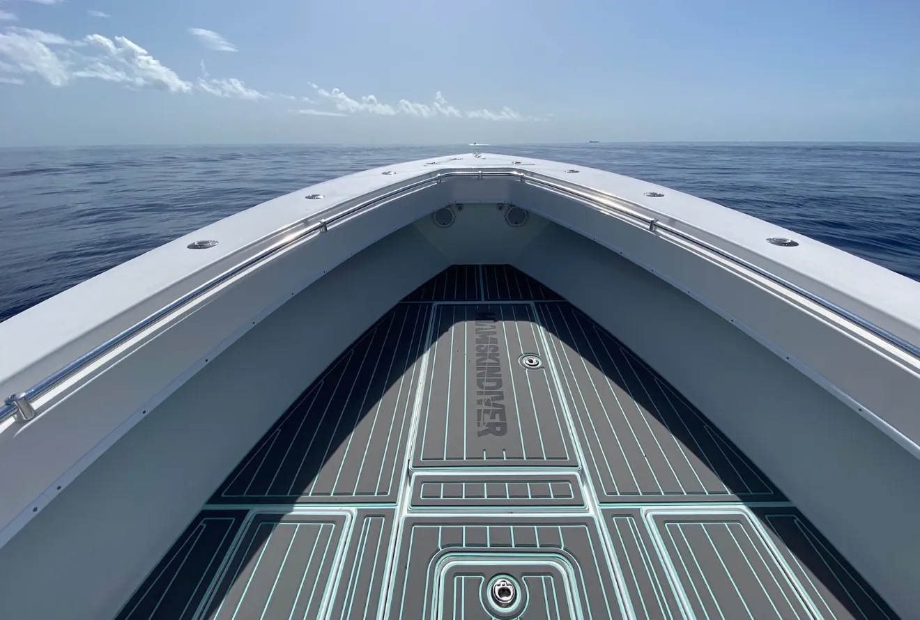 Bow foam decking with custom inlay graphics