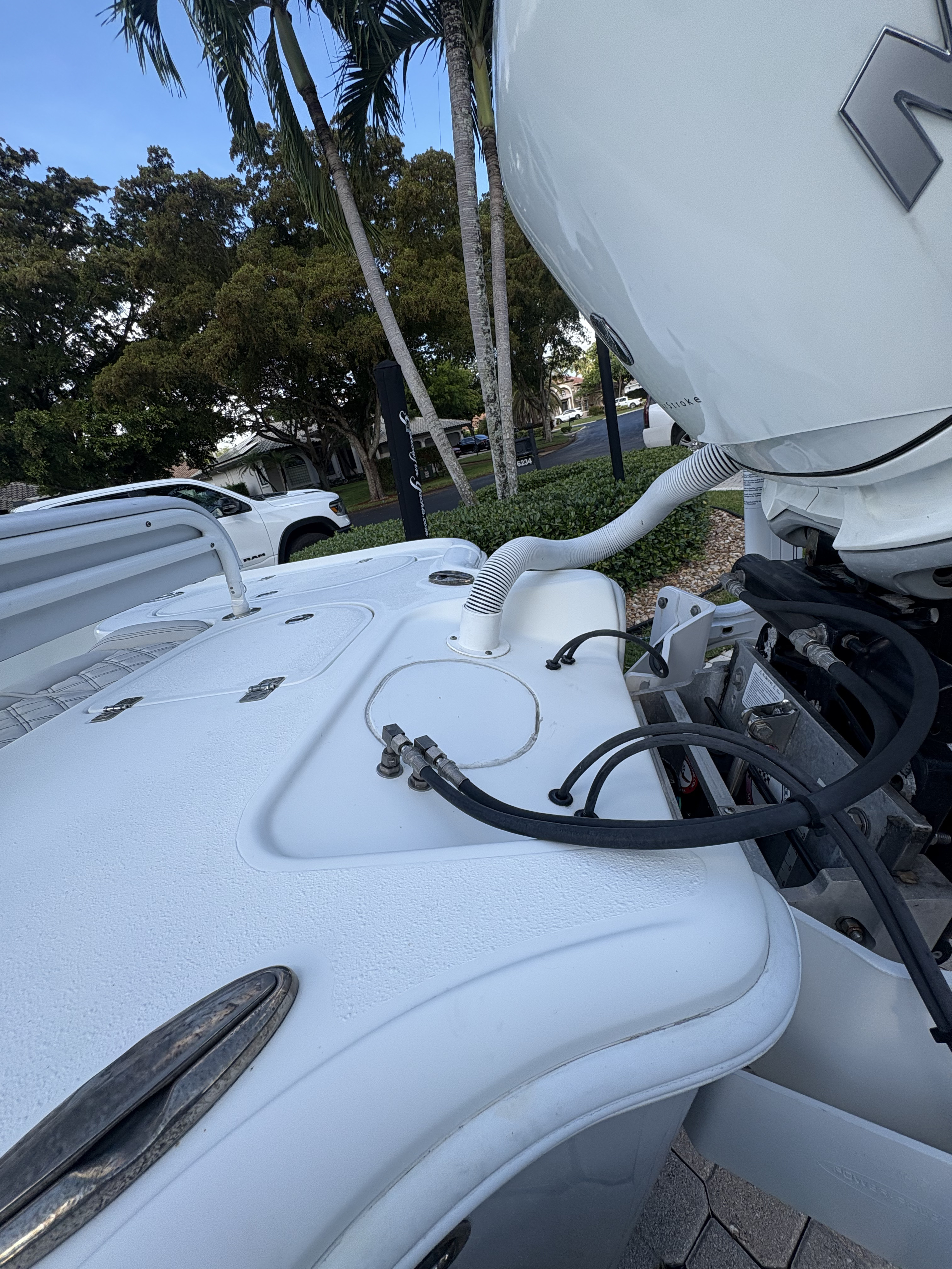Aft deck oxidation removal & gloss before detailing